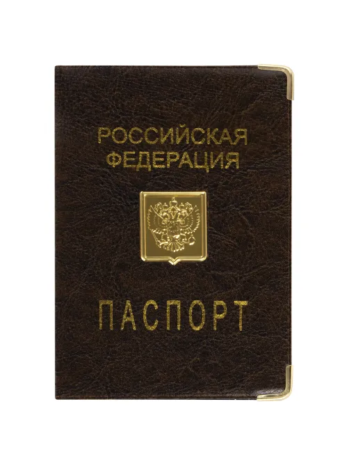 Обложка для паспорта, металлический шильд с гербом, ПВХ, ассорти, STAFF, 237579