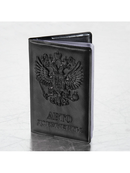 Обложка для автодокументов STAFF, полиуретан под кожу, 