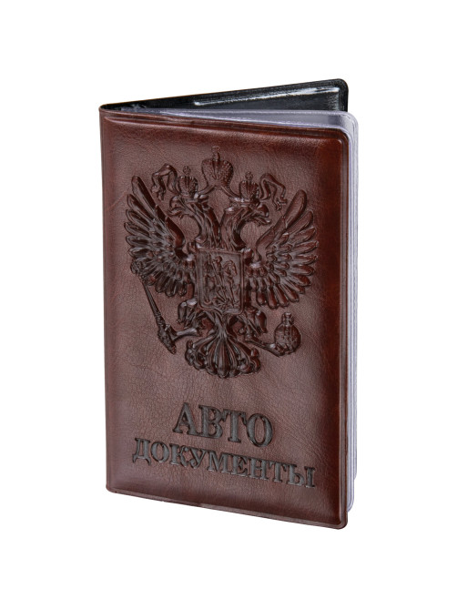 Обложка для автодокументов STAFF, полиуретан под кожу, 
