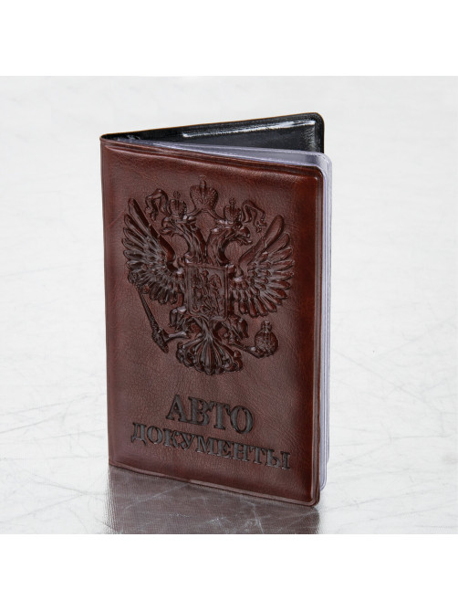 Обложка для автодокументов STAFF, полиуретан под кожу, 