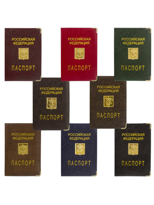 Обложка для паспорта, металлический шильд с гербом, ПВХ, ассорти, STAFF, 237579