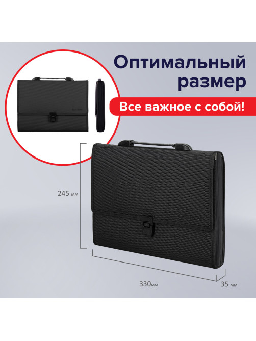 Папка-портфель пластиковая BRAUBERG 