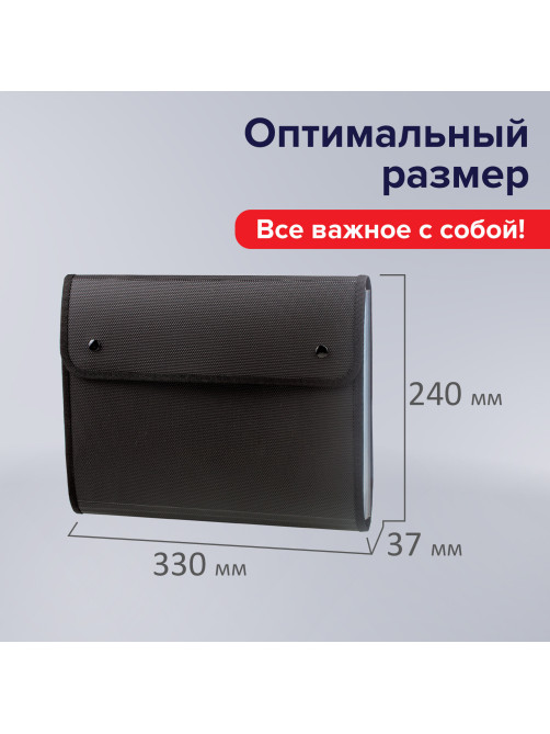Папка для конференций BRAUBERG, А4, 6 отделений, черная, Россия, 226015