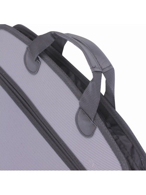 Папка-портфель пластиковая BRAUBERG А4+ (375х305х60 мм), 4 отделения, 2 кармана, серая, 228685