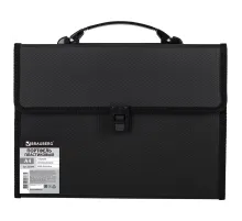 Папка-портфель пластиковая BRAUBERG А4 (332х245х35 мм), 13 отделений, черная, 221378
