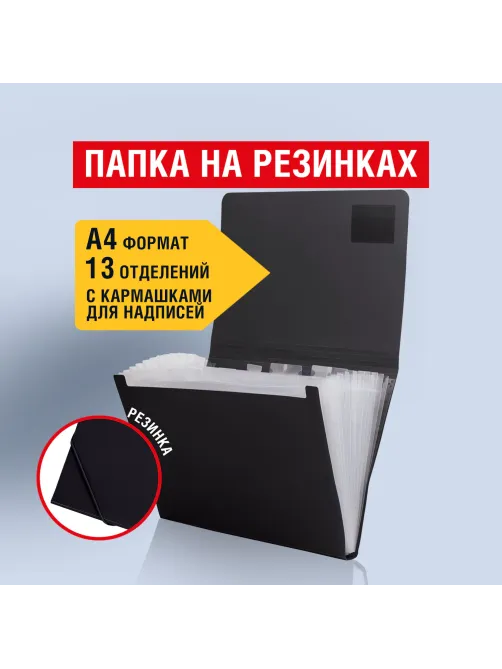 Папка на резинках BRAUBERG 