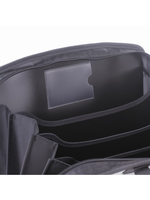 Папка-портфель пластиковая BRAUBERG А4+ (375х305х60 мм), 4 отделения, 2 кармана, серая, 228685