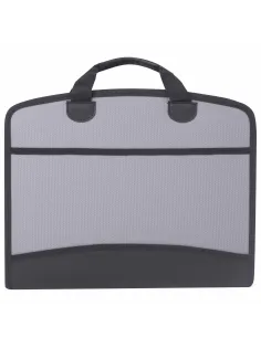 Папка-портфель пластиковая BRAUBERG А4+ (375х305х60 мм), 4 отделения, 2 кармана, серая, 228685