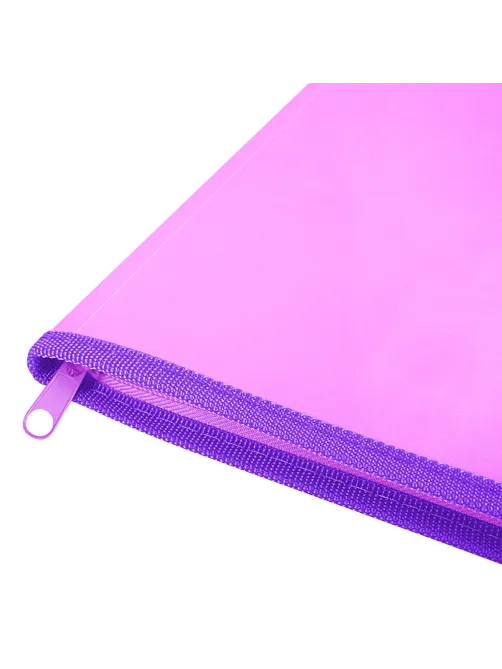 Папка объемная на молнии пластиковая BRAUBERG PASTEL, А4, 330х240 мм, 600 мкм, цвет лиловый, 271971