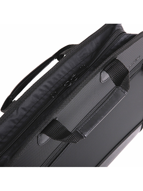Папка-портфель пластиковая BRAUBERG А4+ (375х305х60 мм), 4 отделения, 2 кармана, на молнии, черный, 225169