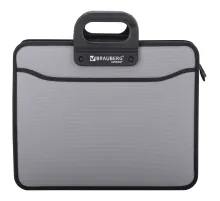 Папка-портфель пластиковая BRAUBERG ПРЕМЬЕР А4 (390х315х120 мм), 3 отделения, фактура 