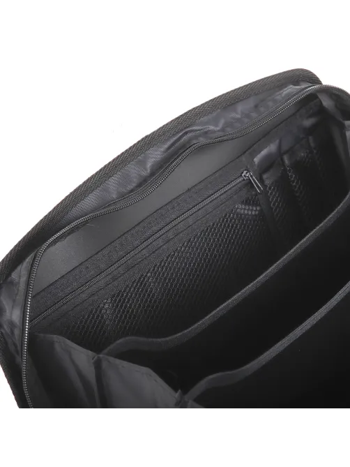 Папка-портфель пластиковая BRAUBERG А4+ (375х305х60 мм), 4 отделения, 2 кармана, на молнии, черный, 225169