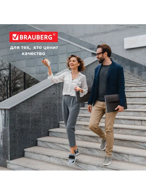 Папка для конференций BRAUBERG, А4, 6 отделений, черная, Россия, 226015