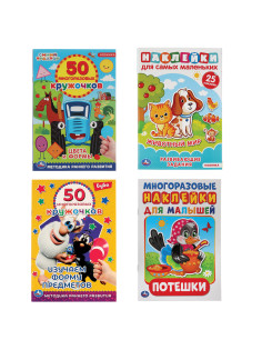 Книжка аппликаций с наклейками, ассорти, 145х210 мм, 8 страниц, УМКА