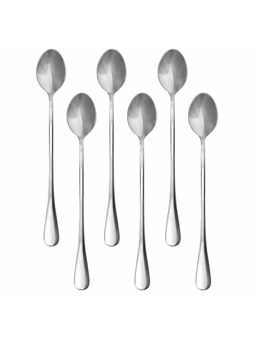 Ложки чайные 19,5 см длинные STANDARD, КОМПЛЕКТ 6 шт., полированная нержавеющая сталь, серебристые, DASWERK (ДАСВЕРК), 609076