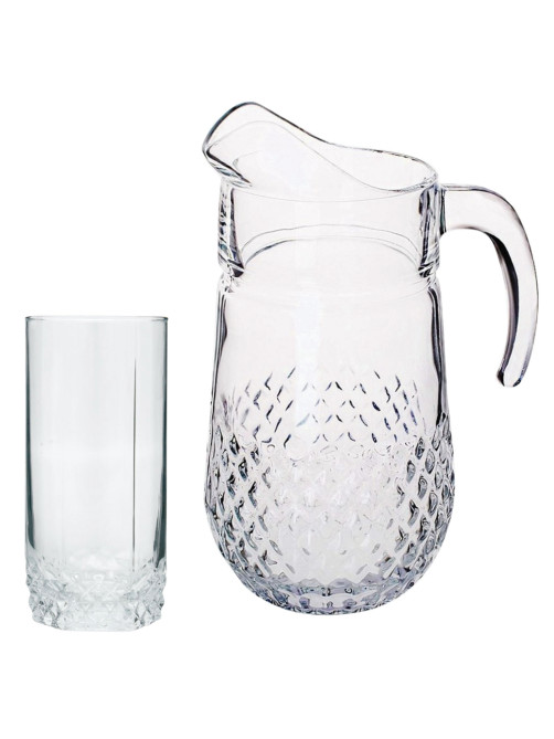 Набор столовый 7 предметов, кувшин 1250 мл + 6 стаканов 275 мл, стекло, PASABAHCE 