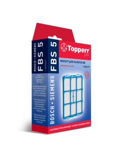 Сменный фильтр TOPPERR FBS 5, для пылесосов BOSCH, SIEMENS, 1140