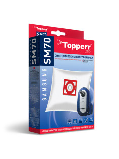 Мешок для пылесоса (пылесборник) синтетический TOPPERR SM 70, SAMSUNG, КОМПЛЕКТ 4 шт., 1406