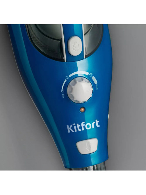 Паровая швабра KITFORT KT-1005-1, 1500 Вт, 1 бар, объем 0,35 л, 2 в 1, 5 насадок, голубая, КТ-1005-1