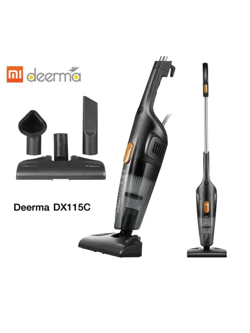 Пылесос вертикальный XIAOMI DEERMA DX115C, 2 в 1, потребляемая мощность 600 Вт, контейнер 1,2 л, черный