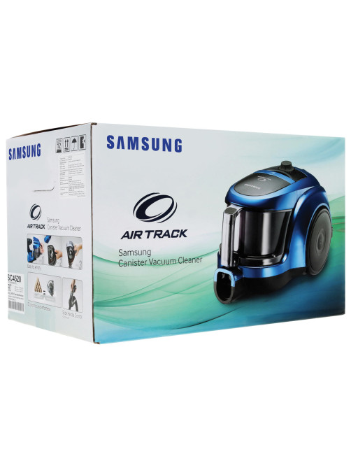 Пылесос SAMSUNG VCC4520S36/XEV, с контейнером, 1600 Вт, мощность всасывания 350 Вт, синий