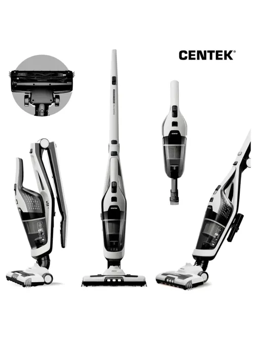 Пылесос вертикальный беспроводной CENTEK CT-2567, 2 в 1, мощность 350 Вт, контейнер 0,6 л, белый