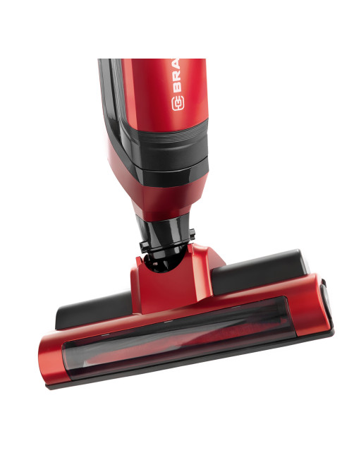 Пылесос вертикальный беспроводной BRAYER BR4264, потребляемая мощность 200 Вт, контейнер 0,5 л, красный