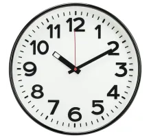 Часы настенные TROYKATIME (TROYKA) 78770783, круг, белые, черная рамка, 30,5х30,5х3,5 см