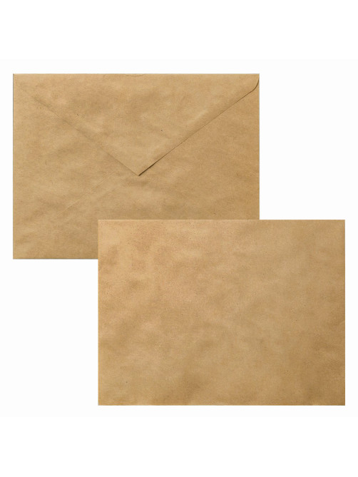 Конверты С5 (162х229 мм) КРАФТ, клей, 90 г/м2, КОМПЛЕКТ 50 шт., треугольный клапан, BRAUBERG, 112364