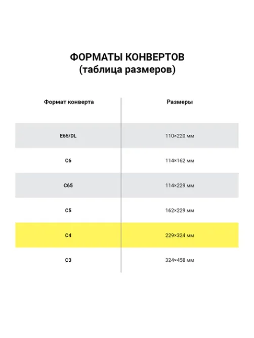 Конверты С4 (229х324 мм) КРАФТ, без клея, 90 г/м2, КОМПЛЕКТ 500 шт., треугольный клапан, 76421