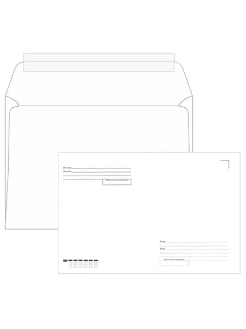 Конверты С4 (229х324 мм), отрывная лента, 