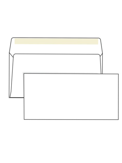 Конверты Е65 (110х220 мм), клей, 80 г/м2, КОМПЛЕКТ 1000 шт., 00075