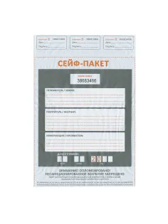 Сейф-пакеты полиэтиленовые (243х320+40 мм), до 100 листов формата А4, КОМПЛЕКТ 100 шт., индивидуальный номер
