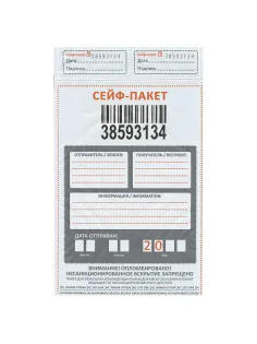 Сейф-пакеты полиэтиленовые (162х235+30 мм), до 100 листов формата А5, КОМПЛЕКТ 100 шт., индивидуальный номер