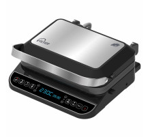 Электрогриль VIXTER ECG-1212, 2000 Вт, съемные панели, регулировка температуры, серебро/черный