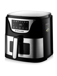 Аэрогриль BRAYER BR2037, 1500 Вт, 5 л, 7 программ, таймер, сенсорное управление, нержавеющая сталь
