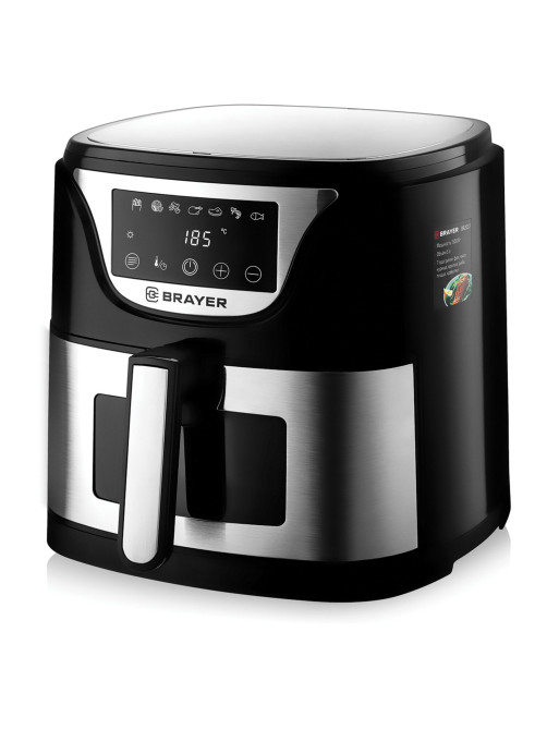 Аэрогриль BRAYER BR2037, 1500 Вт, 5 л, 7 программ, таймер, сенсорное управление, нержавеющая сталь