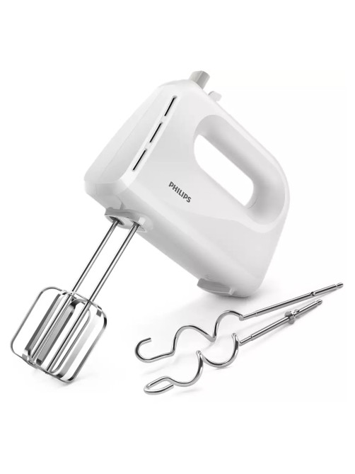 Миксер PHILIPS HR3705/00, 300 Вт, 5 скоростей, 2 венчика, 2 крюка для теста, белый