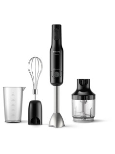 Блендер погружной PHILIPS HR2543/90, 700 Вт, 2 скорости, 3 насадки, стакан, черный