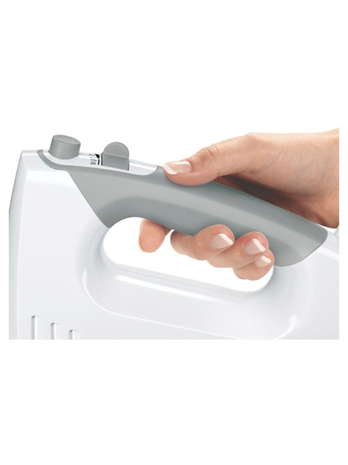 Миксер BOSCH MFQ 36480, 450 Вт, 5 скоростей, 6 насадок, стакан, белый, MFQ36480