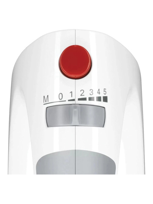 Миксер BOSCH MFQ 3540, 450 Вт, 5 скоростей, 2 венчика, 2 крюка для теста, стакан, белый, MFQ3540