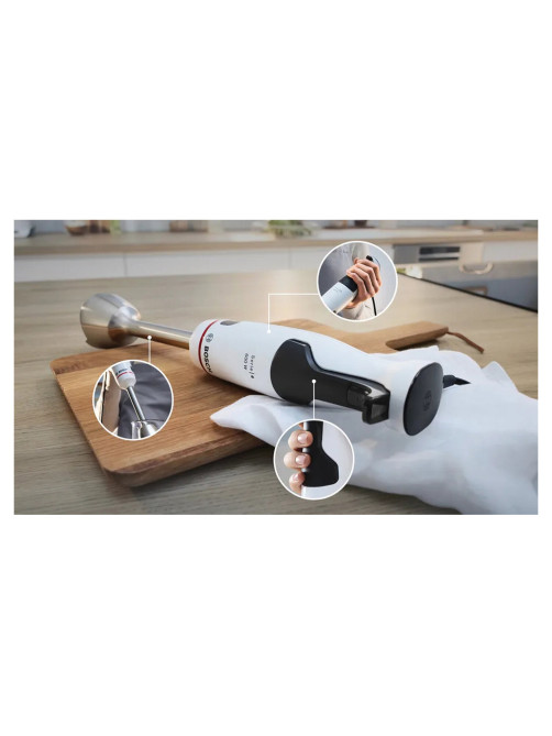 Блендер погружной BOSCH MSM4W210, 600 Вт, 1 скорость, 1 насадка, стакан, белый