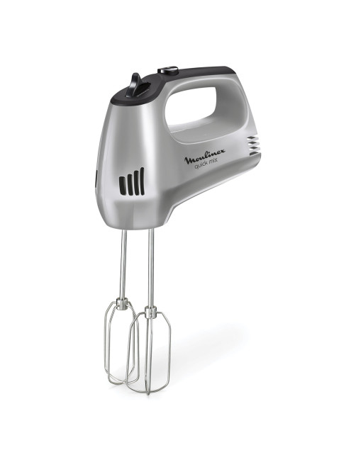 Миксер MOULINEX HM310E10, 300Вт, 5 скоростей, 2 венчика, 2 крюка для теста, серый, 8010001084