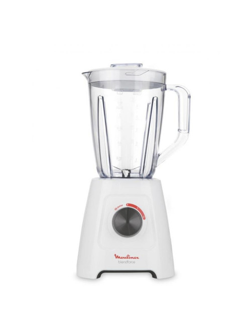 Блендер стационарный MOULINEX LM420110, 600 Вт, 2 скорости, чаша 2 л, пластик, белый, 7211003001