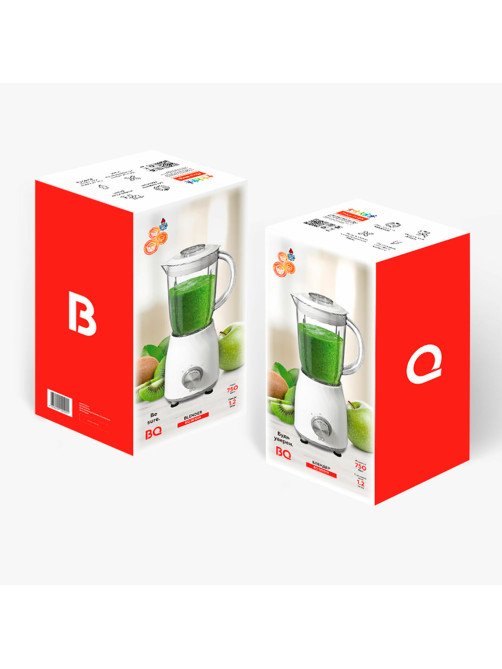 Блендер стационарный BQ (БИ-КЬЮ) SB1009, 750 Вт, 2 скорости, чаша 1,2 л, пластик, белый, 86192481