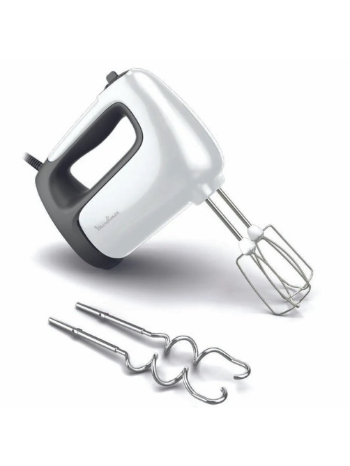 Миксер MOULINEX HM460110, 500 Вт, 5 скоростей, 2 венчика, 2 крюка для теста, белый, 7211004400