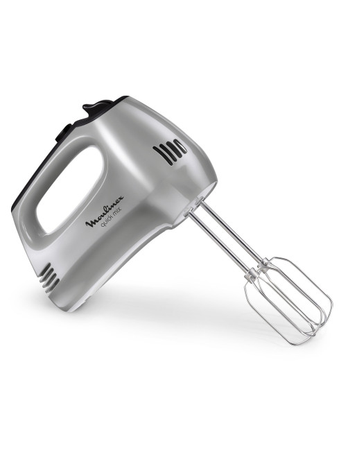 Миксер MOULINEX HM310E10, 300Вт, 5 скоростей, 2 венчика, 2 крюка для теста, серый, 8010001084
