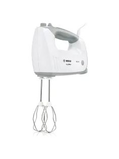 Миксер BOSCH MFQ 36480, 450 Вт, 5 скоростей, 6 насадок, стакан, белый, MFQ36480