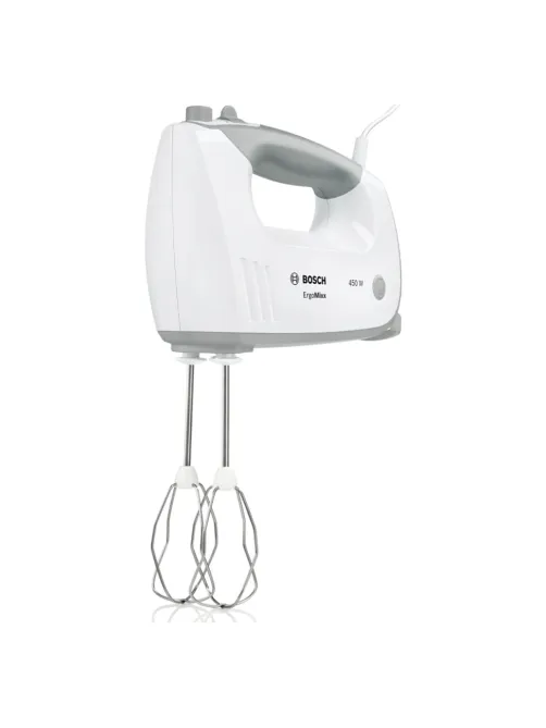Миксер BOSCH MFQ 36480, 450 Вт, 5 скоростей, 6 насадок, стакан, белый, MFQ36480