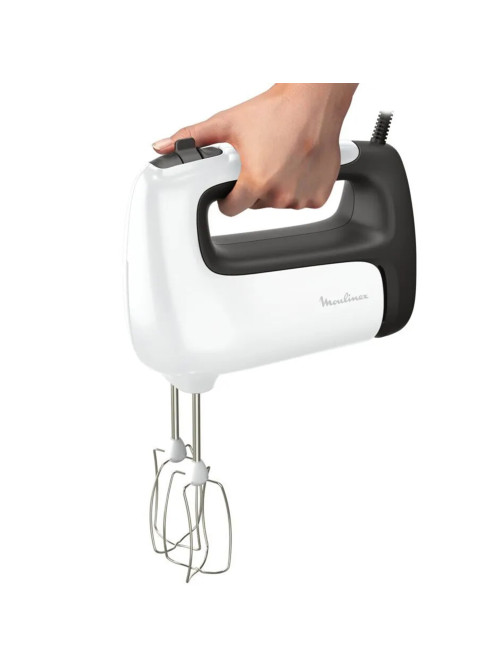 Миксер MOULINEX HM460110, 500 Вт, 5 скоростей, 2 венчика, 2 крюка для теста, белый, 7211004400